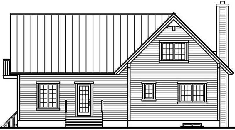 Home Plan Rear Elevation of this 3-Bedroom,1492 Sq Ft Plan -126-1245