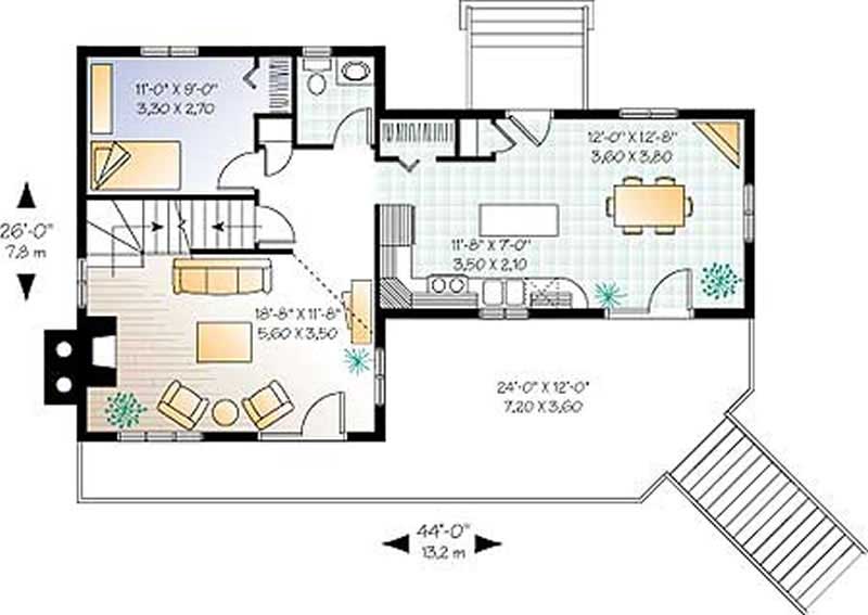 Floor Plan First Story of European Plan #126-1245