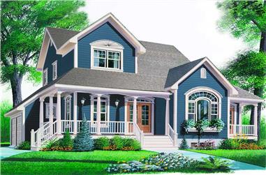 3-Bedroom, 2426 Sq Ft Country House Plan - 126-1246 - Front Exterior