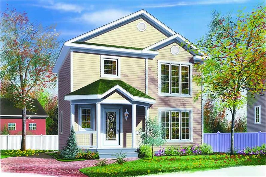 3-Bedroom, 1152 Sq Ft Small House Plans - 126-1249 - Front Exterior