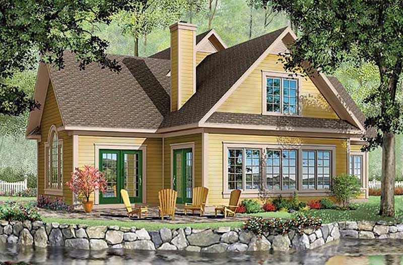 Home Plan Rear Elevation of this 3-Bedroom,1973 Sq Ft Plan -126-1256