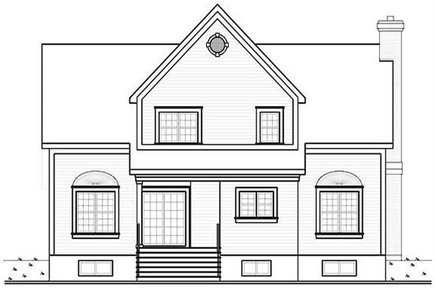 Home Plan Rear Elevation of this 4-Bedroom,2122 Sq Ft Plan -126-1259