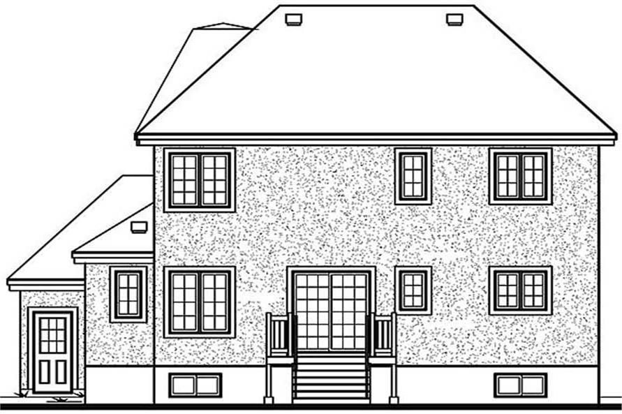 Home Plan Rear Elevation of this 3-Bedroom,1976 Sq Ft Plan -126-1263
