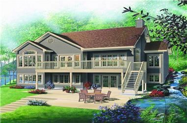 4-Bedroom, 2812 Sq Ft Lake House Plan - 126-1268 - Front Exterior