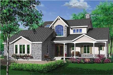 3-Bedroom, 1922 Sq Ft Country House Plan - 126-1282 - Front Exterior