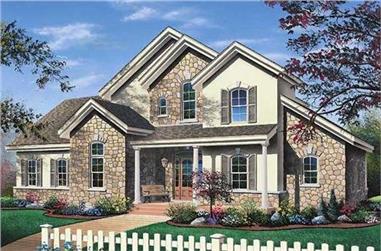 3-Bedroom, 1995 Sq Ft Traditional House Plan - 126-1293 - Front Exterior