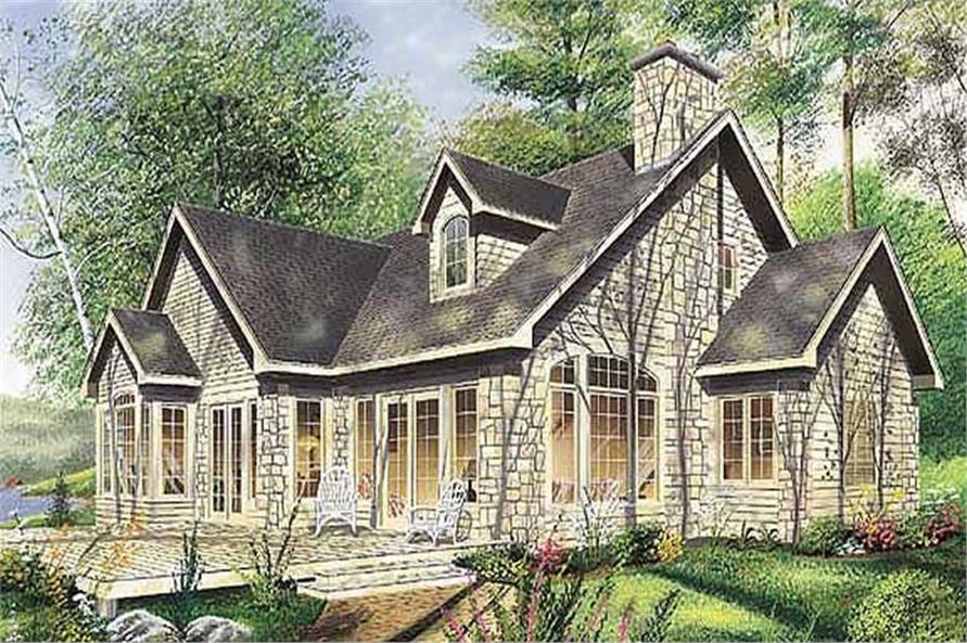 Home Plan Rear Elevation of this 4-Bedroom,2012 Sq Ft Plan -126-1296