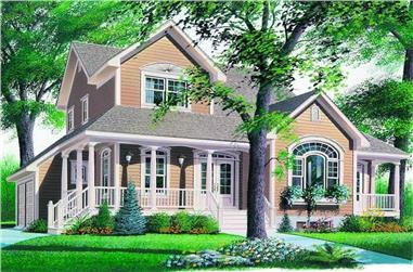 3-Bedroom, 2257 Sq Ft Country House Plan - 126-1297 - Front Exterior