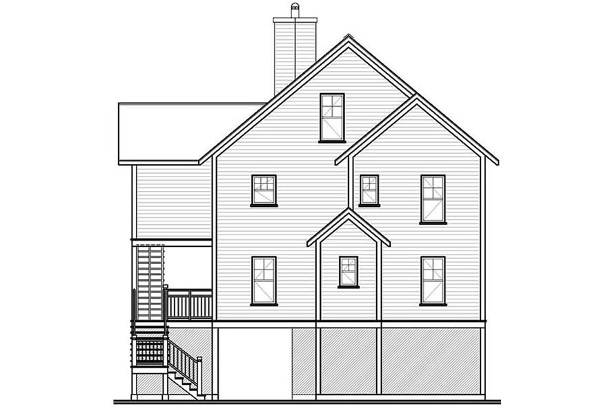 Home Plan Rear Elevation of this 5-Bedroom,2380 Sq Ft Plan -126-1299