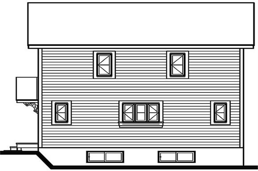 Home Plan Rear Elevation of this 1-Bedroom,1148 Sq Ft Plan -126-1301