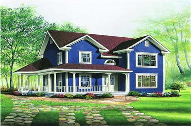 3-Bedroom, 1634 Sq Ft Country House Plan - 126-1305 - Front Exterior