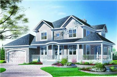 3-Bedroom, 2292 Sq Ft Country House Plan - 126-1309 - Front Exterior