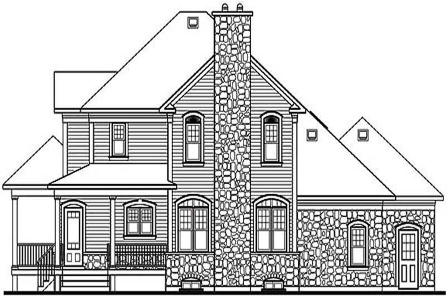 Home Plan Rear Elevation of this 3-Bedroom,2292 Sq Ft Plan -126-1309