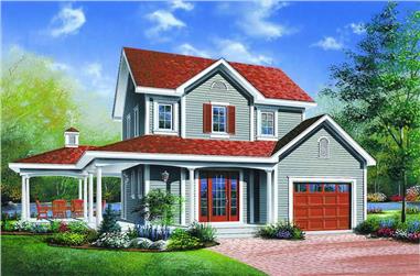 3-Bedroom, 1304 Sq Ft Country House Plan - 126-1310 - Front Exterior