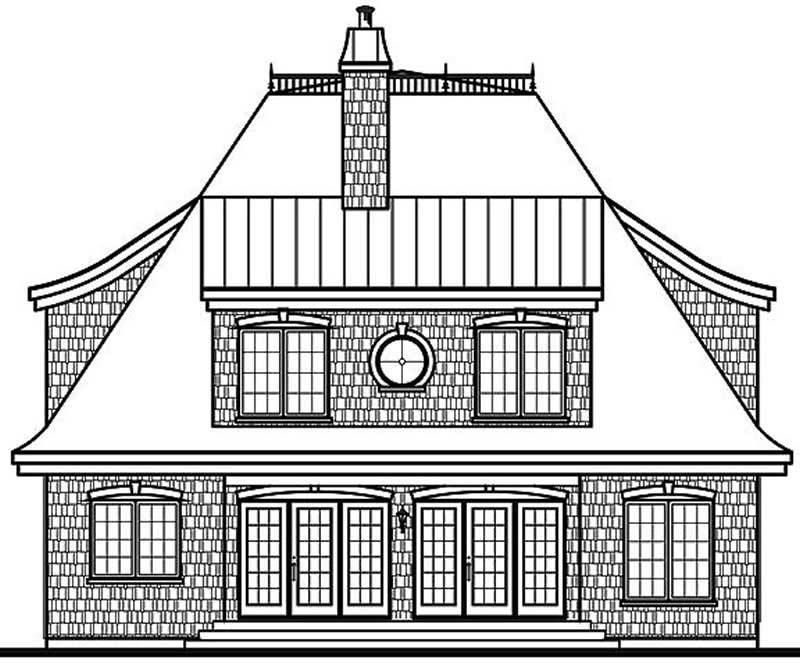 Home Plan Rear Elevation of this 4-Bedroom,2641 Sq Ft Plan -126-1317