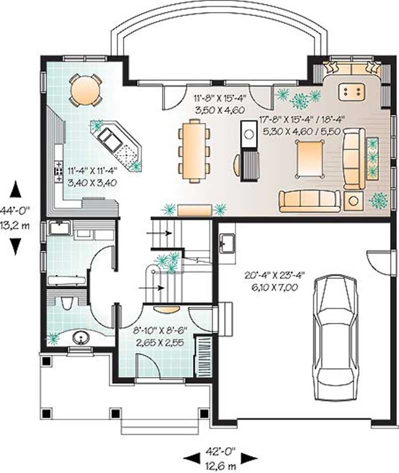 Floor Plan First Story of Country Plan #126-1317