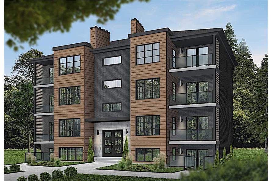 Multi-Unit apartment building plan (ThePlanCollection: Plan #126-1325)