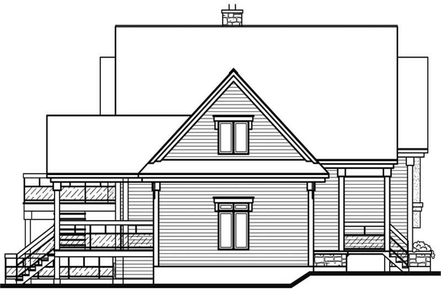 Home Plan Rear Elevation of this 3-Bedroom,1932 Sq Ft Plan -126-1333