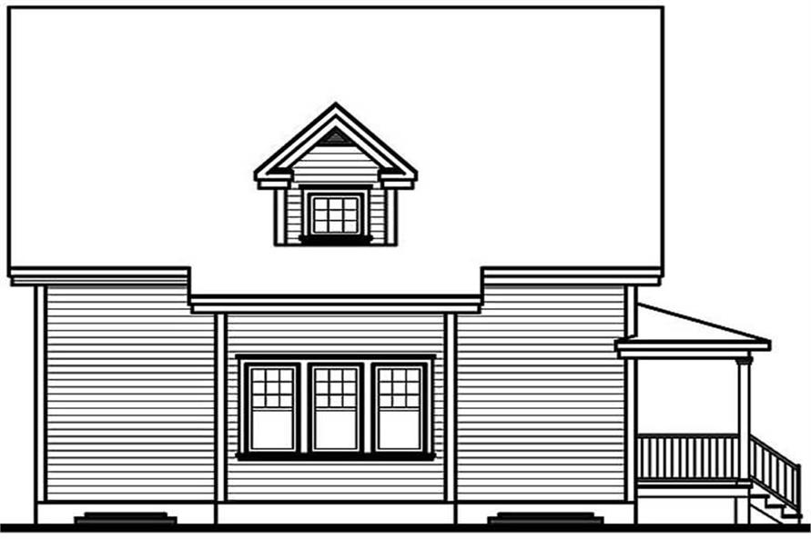 Home Plan Rear Elevation of this 3-Bedroom,1700 Sq Ft Plan -126-1339