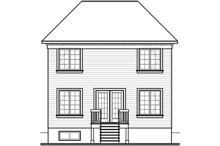 Home Plan Rear Elevation of this 3-Bedroom,1422 Sq Ft Plan -126-1341