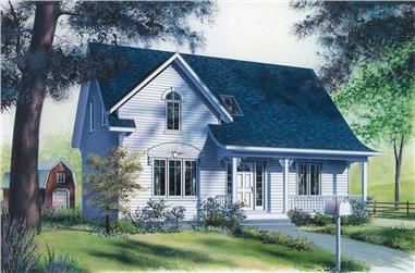 3-Bedroom, 1458 Sq Ft Country Home Plan - 126-1348 - Main Exterior