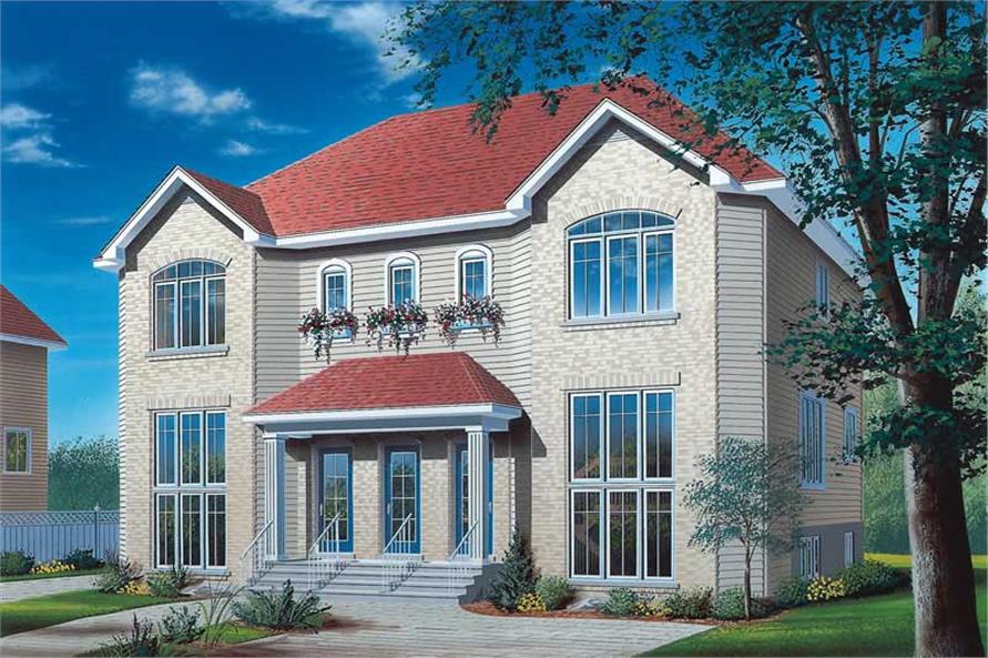 2-Bedroom, 4576 Sq Ft Multi-Unit House Plan - 126-1357 - Front Exterior