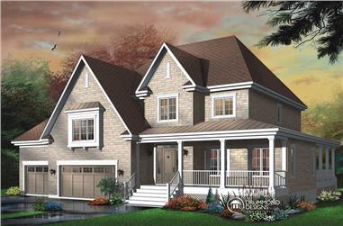 3-Bedroom, 3805 Sq Ft Contemporary Home Plan - 126-1372 - Main Exterior
