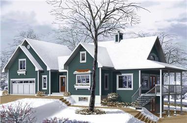 3-Bedroom, 2219 Sq Ft Contemporary Home Plan - 126-1374 - Main Exterior