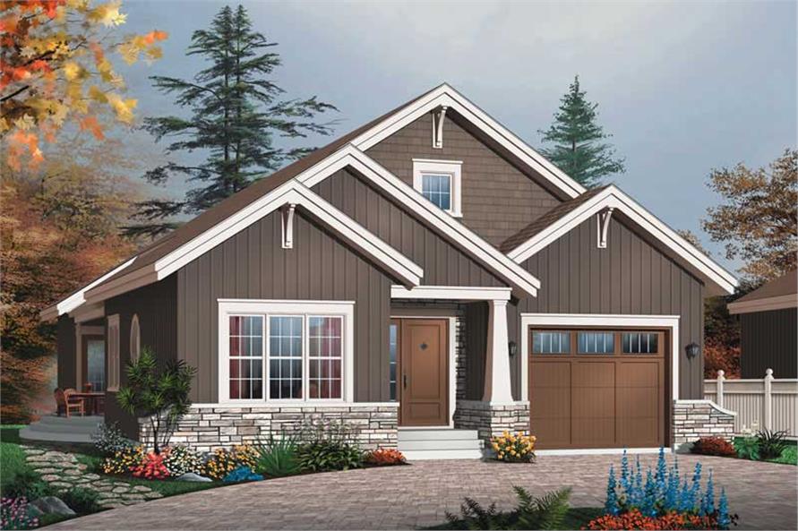 3-Bedroom, 1700 Sq Ft Bungalow House Plan - 126-1392 - Front Exterior