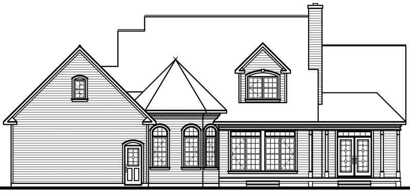 Home Plan Rear Elevation of this 3-Bedroom,2259 Sq Ft Plan -126-1398