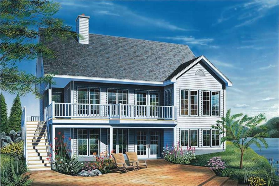 Front elevation of Lake home (ThePlanCollection: House Plan #126-1405)