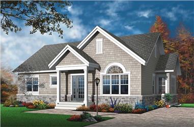 3-Bedroom, 1124 Sq Ft Ranch House Plan - 126-1407 - Front Exterior