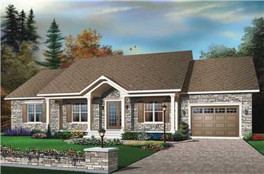 3-Bedroom, 1350 Sq Ft Ranch House Plan - 126-1416 - Front Exterior