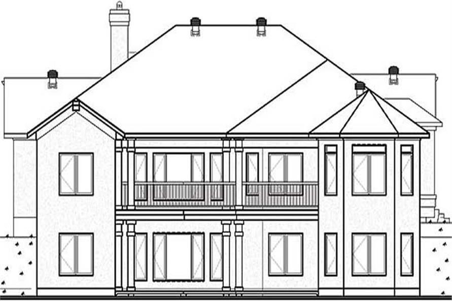 Home Plan Rear Elevation of this 3-Bedroom,2620 Sq Ft Plan -126-1418
