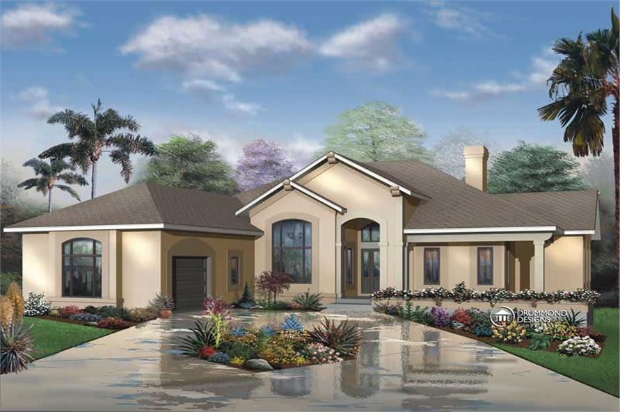 3-Bedroom, 2620 Sq Ft Contemporary Home Plan - 126-1418 - Main Exterior
