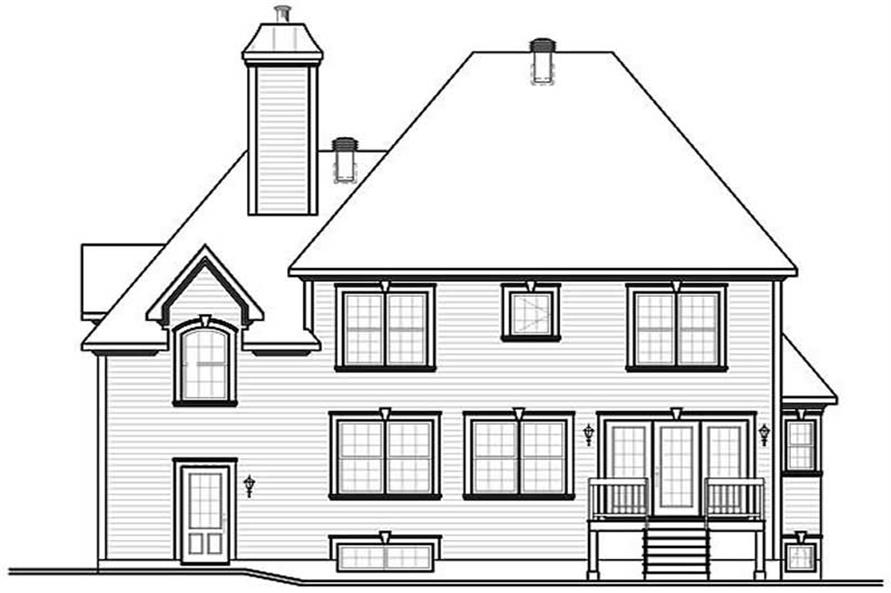 Home Plan Rear Elevation of this 3-Bedroom,1795 Sq Ft Plan -126-1427