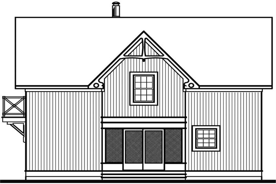 Home Plan Rear Elevation of this 3-Bedroom,1352 Sq Ft Plan -126-1430