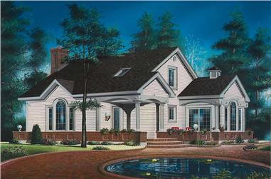 3-Bedroom, 1405 Sq Ft Country House Plan - 126-1431 - Front Exterior