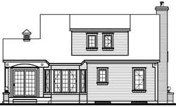 Home Plan Rear Elevation of this 3-Bedroom,1405 Sq Ft Plan -126-1431