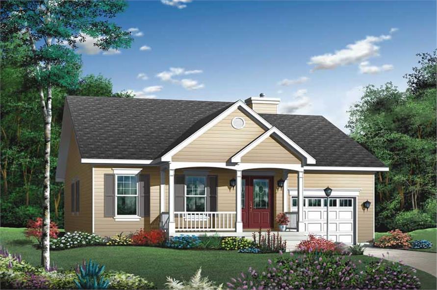 2-Bedroom, 1220 Sq Ft Bungalow House Plan - 126-1438 - Front Exterior