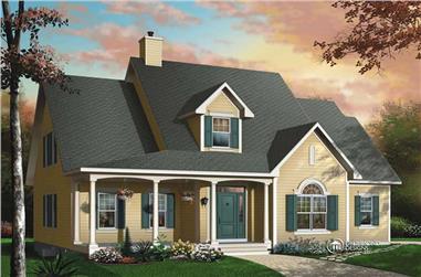 3-Bedroom, 2406 Sq Ft Country House Plan - 126-1441 - Front Exterior
