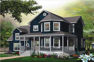 3-Bedroom, 2391 Sq Ft Contemporary House Plan - 126-1442 - Front Exterior