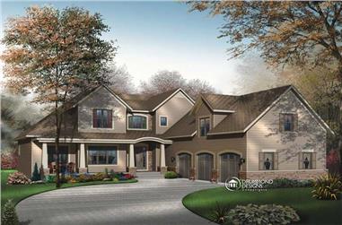 4-Bedroom, 3136 Sq Ft Contemporary House Plan - 126-1454 - Front Exterior