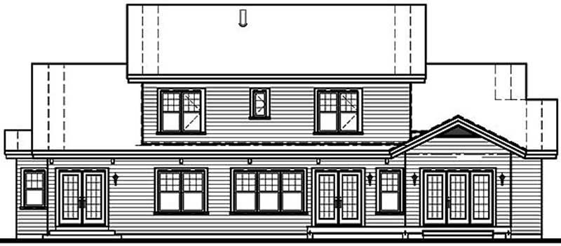 Home Plan Rear Elevation of this 4-Bedroom,3943 Sq Ft Plan -126-1455