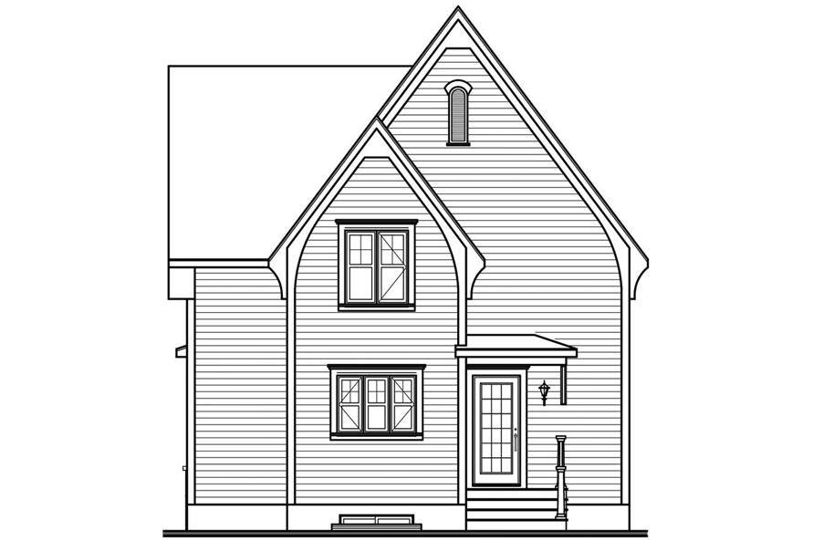 Home Plan Rear Elevation of this 2-Bedroom,1322 Sq Ft Plan -126-1459