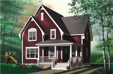 2-Bedroom, 1322 Sq Ft Country Home Plan - 126-1459 - Main Exterior