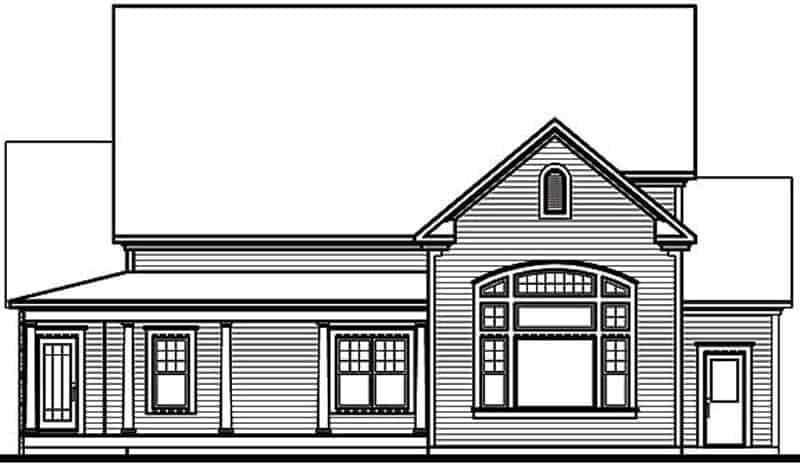 Home Plan Rear Elevation of this 4-Bedroom,3085 Sq Ft Plan -126-1474