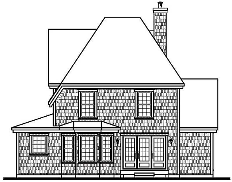 Home Plan Rear Elevation of this 3-Bedroom,1886 Sq Ft Plan -126-1482