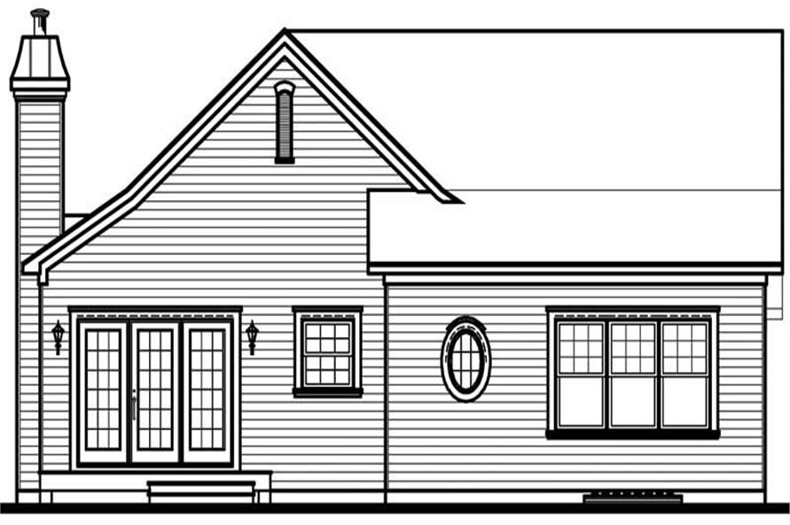 Home Plan Rear Elevation of this 2-Bedroom,1452 Sq Ft Plan -126-1483