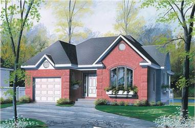 2-Bedroom, 1093 Sq Ft Bungalow House Plan - 126-1491 - Front Exterior